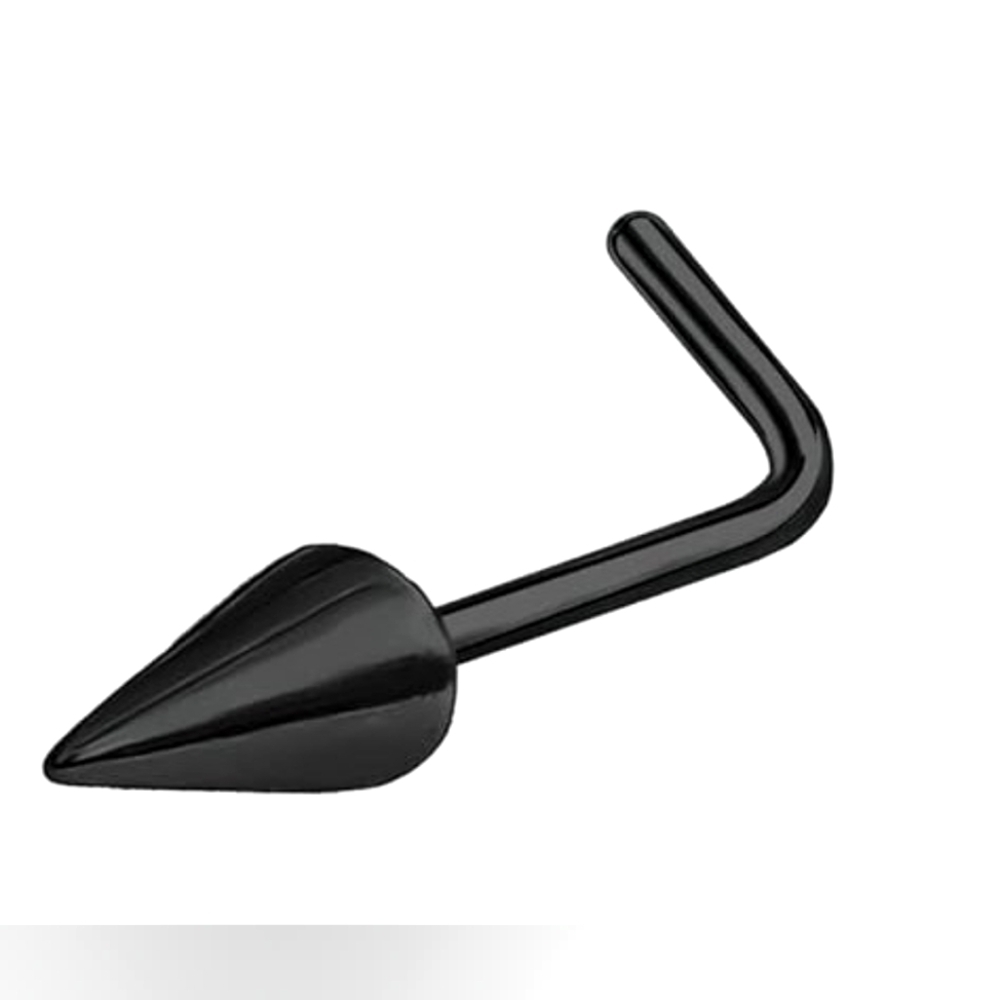 ⭐ NWT Goth Punk Black 20g 3mm Spike Nose Ring